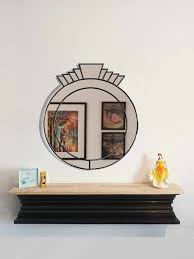 Rectangle Round Art Deco Wall Mirror