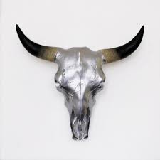 Metallic Silver Faux Cow Skull 3 Sizes