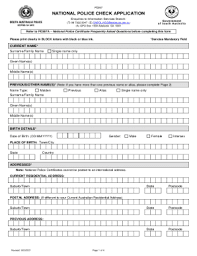 national police check application form