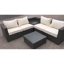Grey Rattan L Shaped Sofa Corner Set