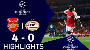 Arsenal FC v PSV Eindhoven | Match Highlights | Group B | UEFA Champions League 2023/24