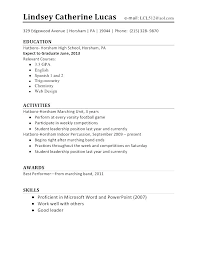 Resume For High School Student With No Work Experience 49940