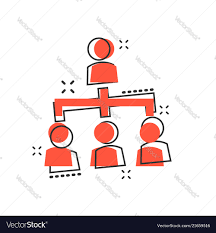 Cartoon People Corporate Organization Chart Icon
