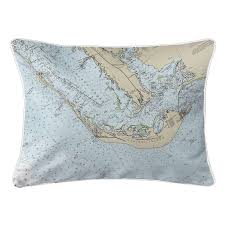 Fl Sanibel Island Fl Nautical Chart Lumbar Pillow Island