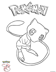 Coloriage Mew Pokemon Dessin Pokemon à imprimer