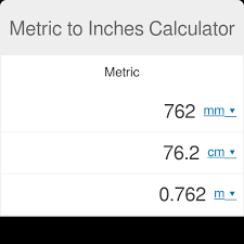 metric to inches calculator