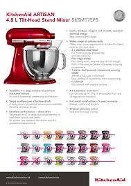 Whether you're making pasta, pizza or bread dough, this is the perfect. Kitchenaid Artisan 4 8 L Tilt Head Stand Mixer Manualzz