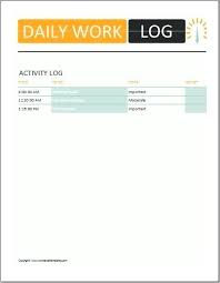 Daily Log Template Work Record Excel Microsoft Jmjrlawoffice Co