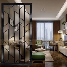 Brown Wooden Living Room Partition
