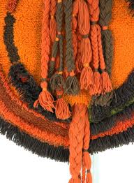 wool wall carpet decoration in orange