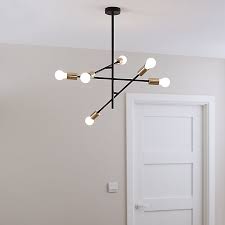 Ceiling lights are one of the most important aspects to consider when decorating a room. Monzoni Black Gold Effect 6 Lamp Pendant Ceiling Light Diy At B Q