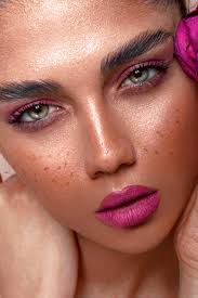 model with pink makeup free stock photo