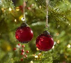 Red Mercury Glass Ball Ornaments Set