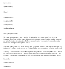 an appeal letter for college admission