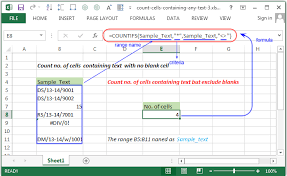 Excel Count Count No Of Cells Containing Any Text