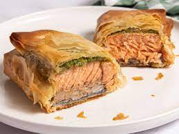 pesto salmon phyllo parcels recipe