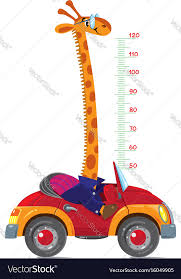 Giraffe On Car Meter Wall Or Height Chart