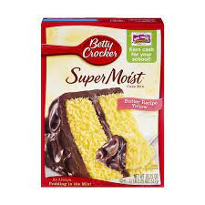 2 in large bowl, beat cake mix, water, oil, vanilla and eggs with electric mixer on low speed 30 seconds, then on medium speed 2 minutes, scraping bowl occasionally. Betty Crocker Super Moist Butter Recipe Yellow Cake Mix 18 25 Oz Instacart