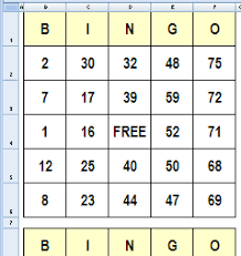 This bingo card is a free image for you to print out. Create Bingo Cards In Excel Contextures Blog