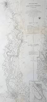 1861 A D Bache Large Antique Map Napa River Petaluma River Valleys California