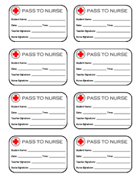 Nurse Pass Pass To Nurses Office By Amy Sandow Tpt