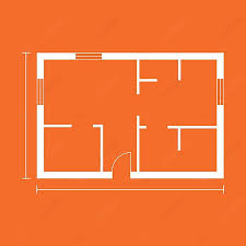 Minimalistic House Plan Icon In Vector