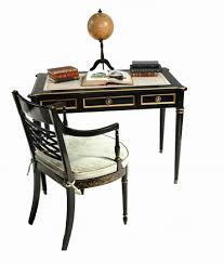 regency black lacquer desk and chinese