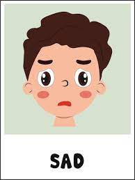 premium vector sad face cartoon flashcard