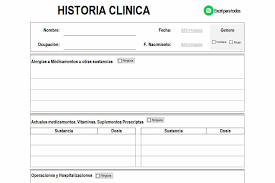 formato de historia clínica en excel y pdf