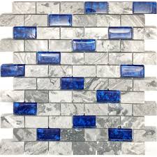 Blue Glass Tile Kitchen Backsplash