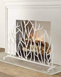 White Twig Branch Fireplace Screen