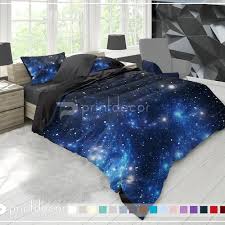 Galaxy Stars Bedding Set Blue Purple