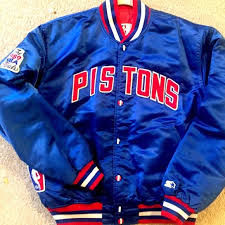 Detroit Pistons Vintage Starter Jacket Large L Vtg Detroit