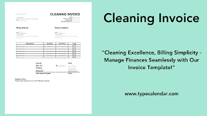 printable cleaning invoice templates