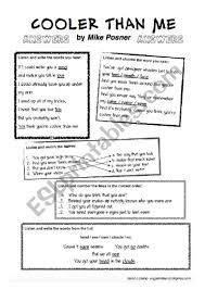 mike posner esl worksheet