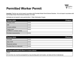 However, you may need additional permits to work from rail corridor operators and lessees. Victoria Covid Work Permit Form Who Is A Permitted Worker How To Apply Who Needs It How It Works 7news