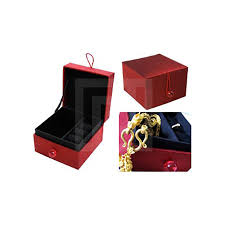 red thai silk jewellery box for rings
