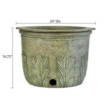 round cast stone fiberglass hose pot