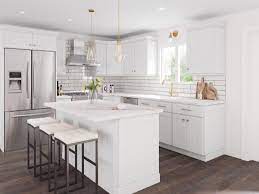 Ice white shaker cabinets will add a cool splash of style to any kitchen. Aspen White Shaker Ready To Assemble Kitchen Cabinets The Rta Store
