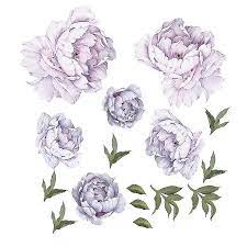 Peony Fl Wall Decals Watercolor