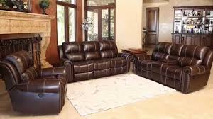dark brown leather reclining sofa set