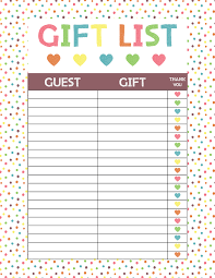 Making a baby shower guest list will assist you to to plan your subsequent occasion. Printable Baby Shower Gift List Terat