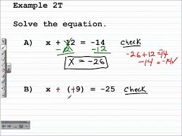Solve One Step Equations Algebra 1