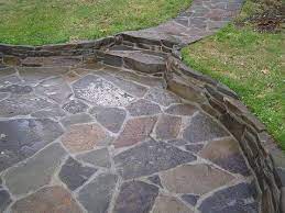 Flagstone Patio With Mortar Joints
