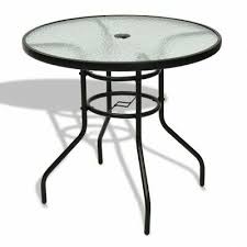 32 patio round table tempered glass