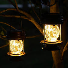 table solar garden patio lantern lamp