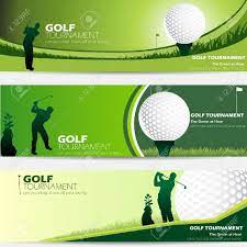 golf tournament green banner set with