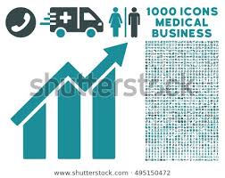 Growth Chart Icon 1000 Medical Commerce Stock Vector