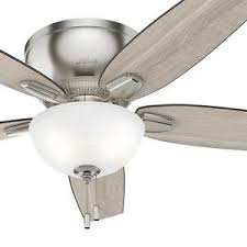 Hunter 52 In Low Profile Ceiling Fan With Led Light Kit Brushed Nickel 840304133536 Ebay