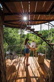 these treehouses in the texas hill country
